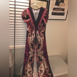 BOHO Venus Size S open front Maxi dress/cover up, gorgeous 19PTP, 56in long